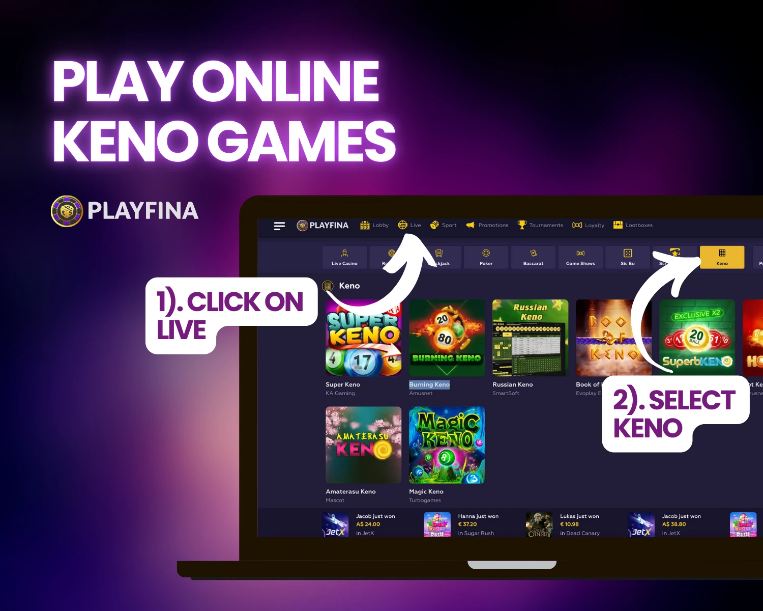 Playfina Casino Play Keno