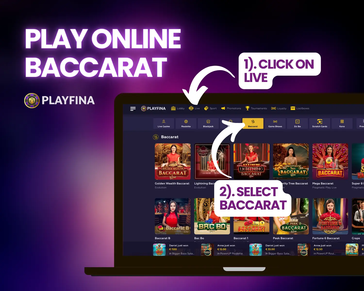 Playfina Casino Play Online Baccarat