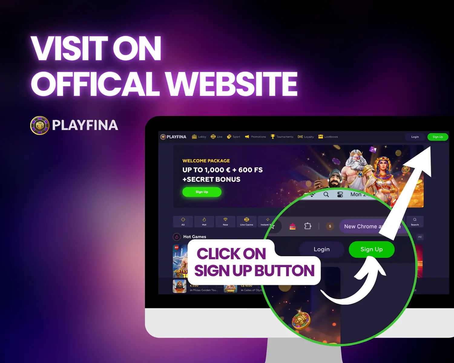 Visit Playfina Casino Offical Website