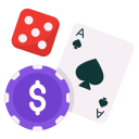 casino poker and coin icon